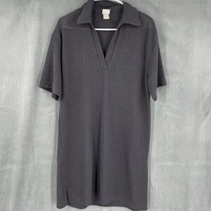 H&M Knit Mini Dress Womens small gray Short Sleeve Collared Cotton Blend